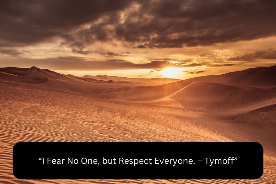 i fear no one, but respect everyone. - tymoff